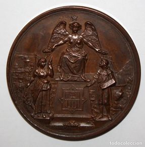 Medallas temáticas: MEDALLA DE PROGRESO. EXPOSICION REGIONAL DE VILLANUEVA Y GELTRU. 1882. ARTISTA: TORRESCASANA